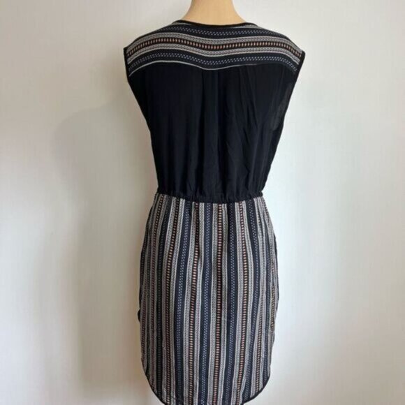 Melissa Nepton Women’s Medium Black Roxy Hi Low Short Dress Tie Short Sleeve - Picture 4 of 16